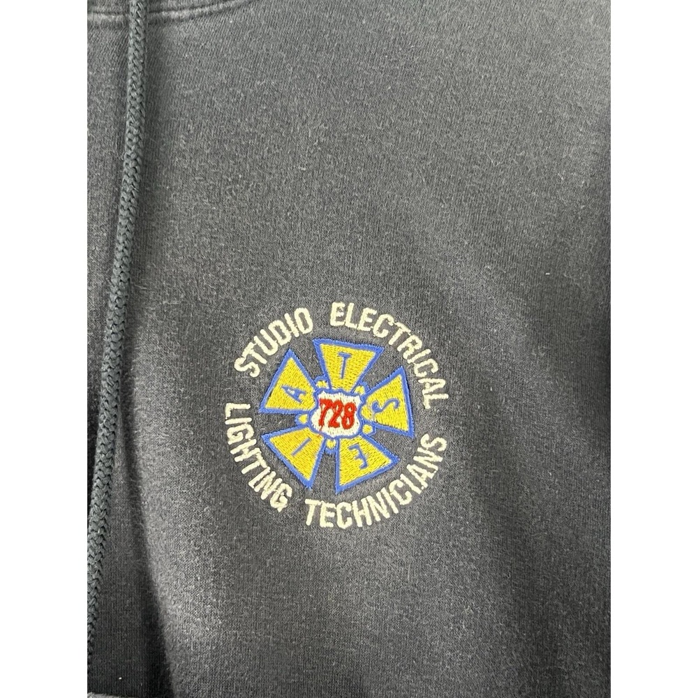 Bayside Hoodie Mens L IATSE Local 728 Studio Lighting Navy Full Zip USA Workwear - Picture 4 of 16
